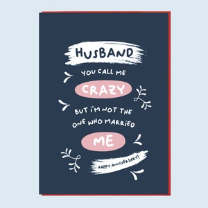 Funny Anniversary Card for husband, husband anniversary card