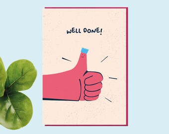 Funny thumbs up card - Well Done!