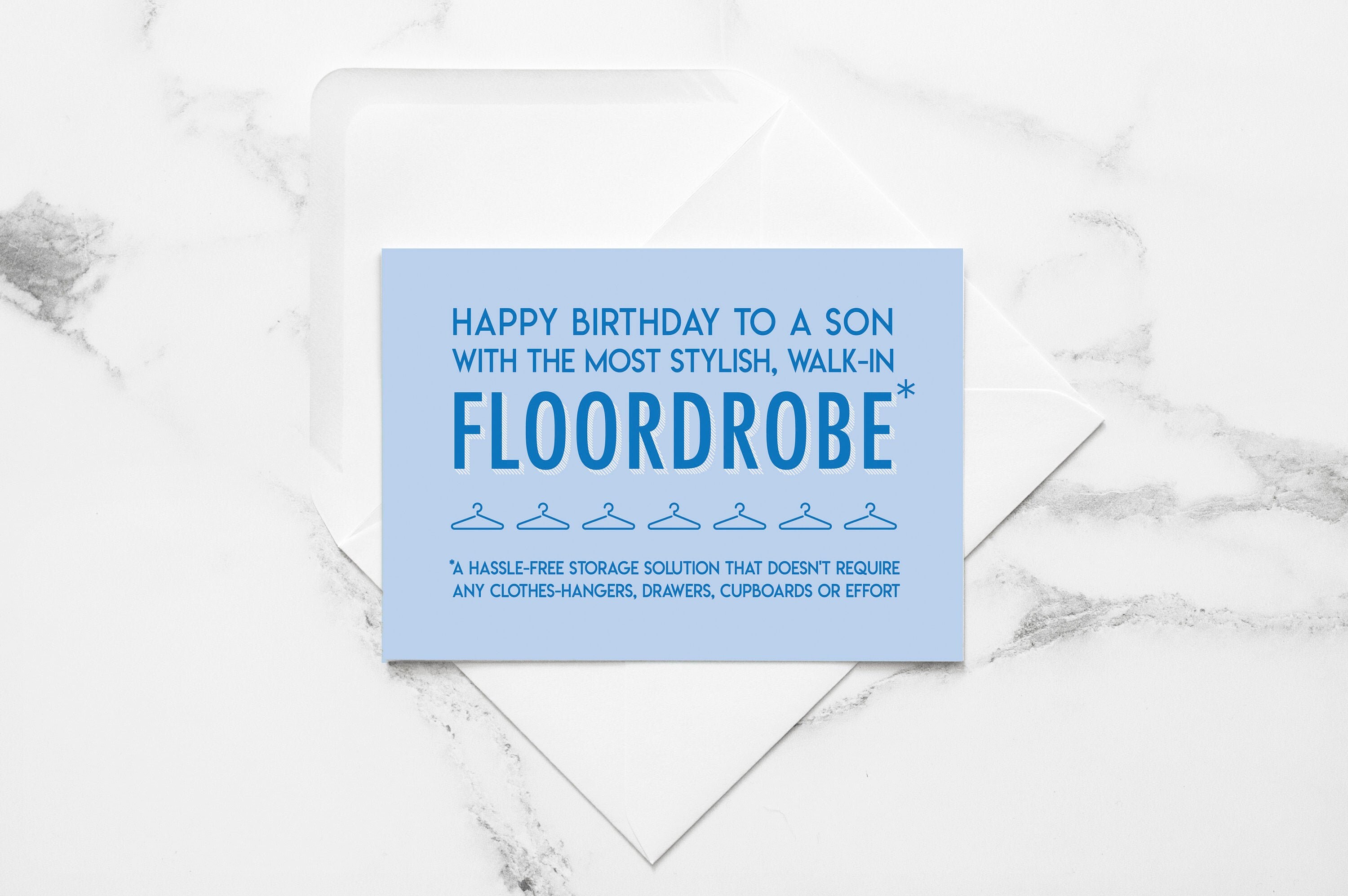 funny son birthday card for a son who has a stylish walk in etsy
