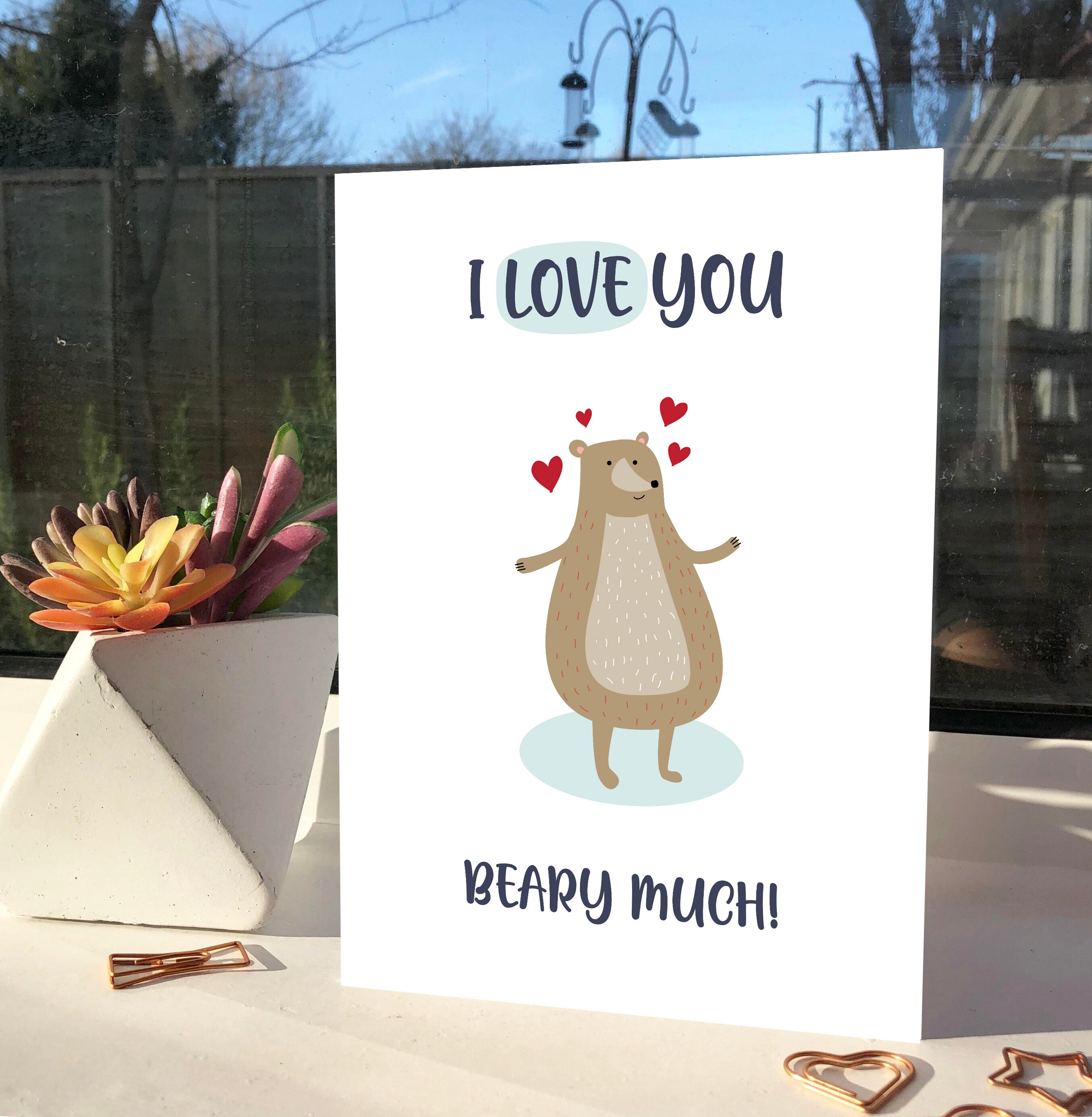 I love you beary much card card for mamma bear | Etsy