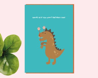 Funny tiny arms birthday t-rex card