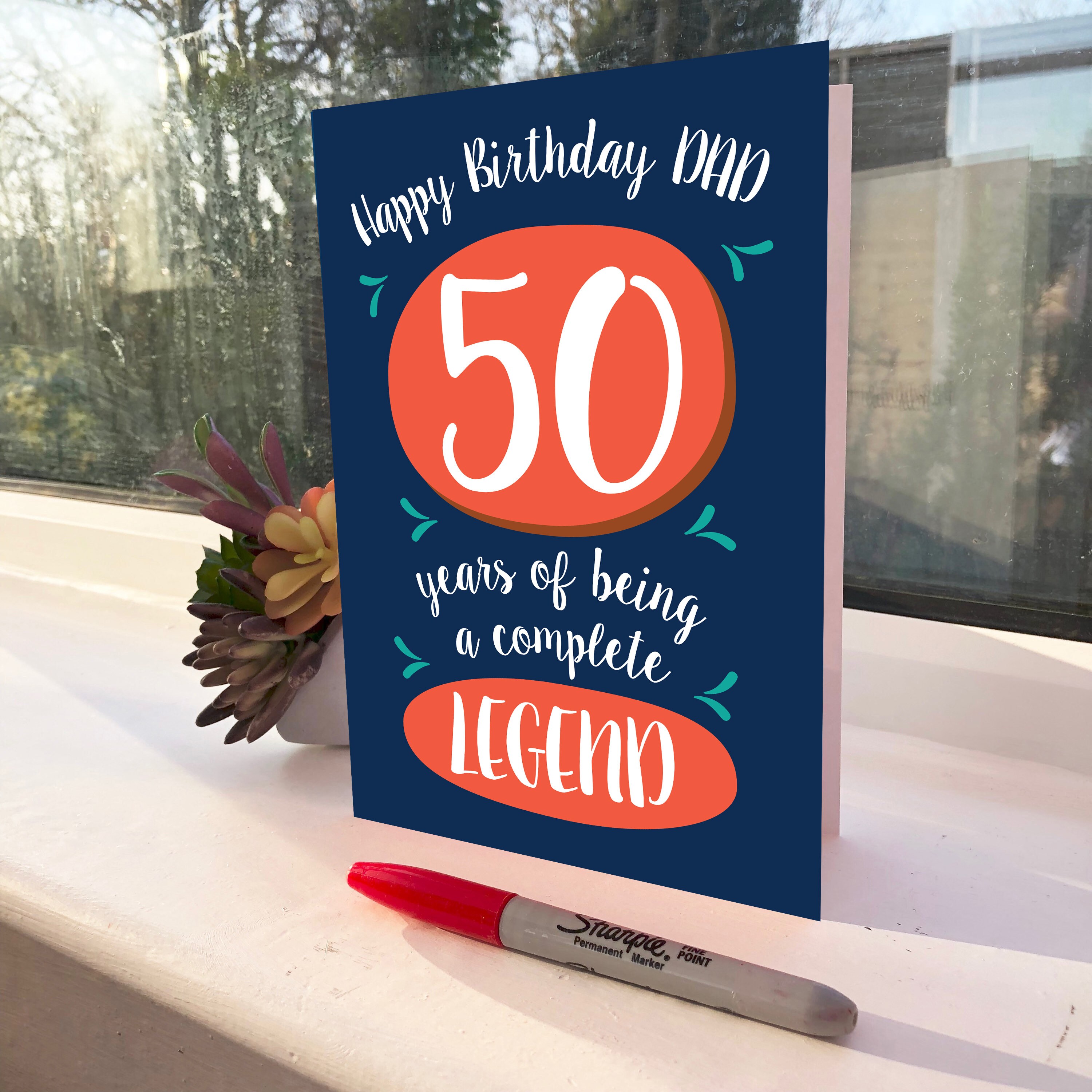 Papa Geburtstagskarte Papa 50 Karte Karte für Papa Etsy