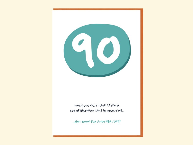 Funny 90th Birthday Card. Age 90 card. image 1