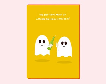 Funny Birthday Halloween Boos Card