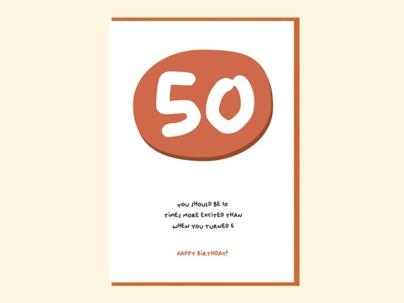 Funny 50th Birthday Card, age 50 card