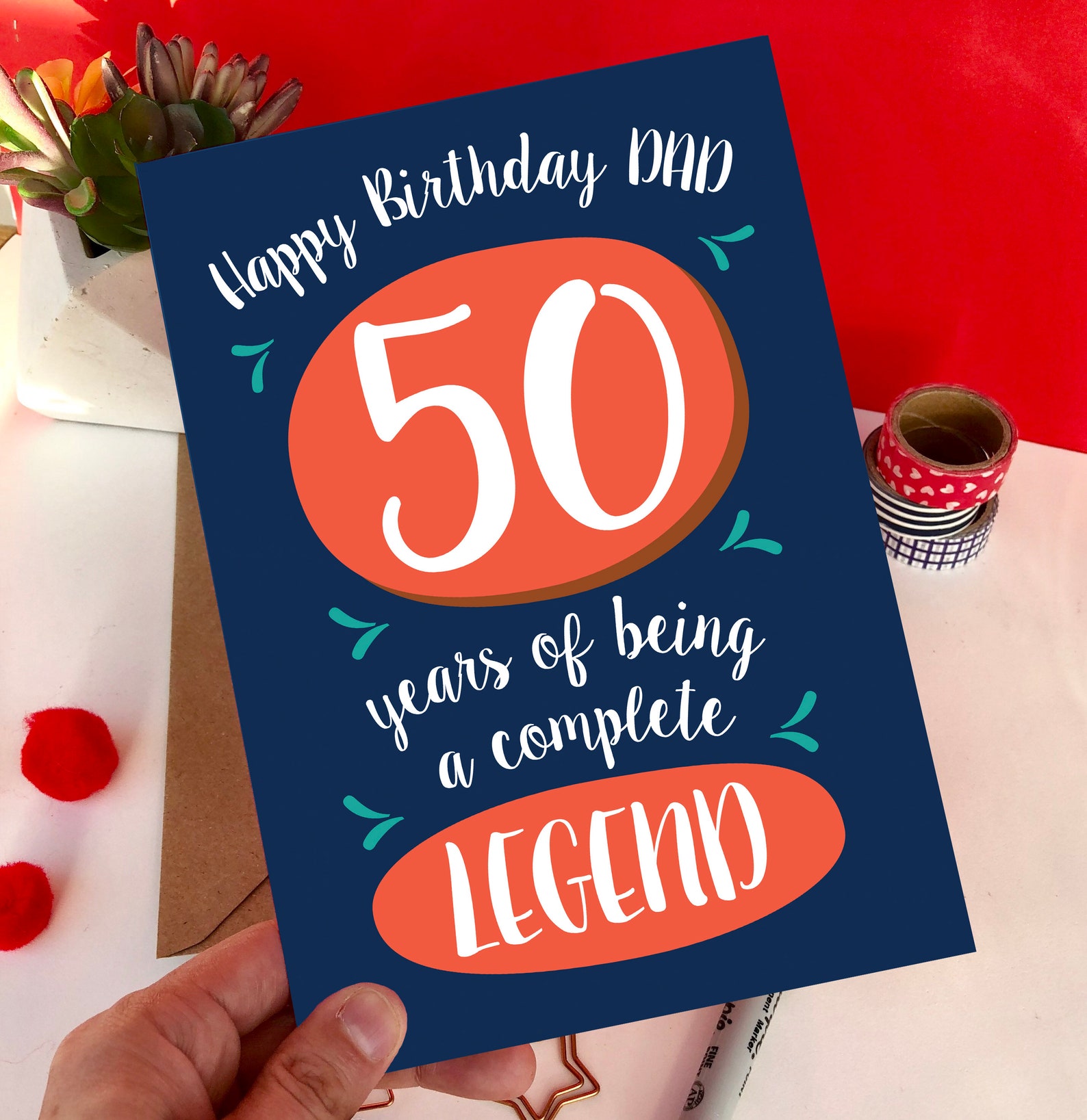 Papa Geburtstagskarte Papa 50 Karte Karte für Papa Etsy