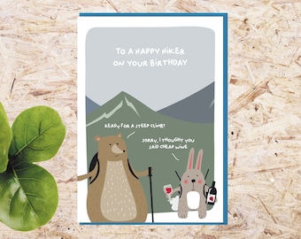 Funny Birthday card for Hiker, pun birthday card
