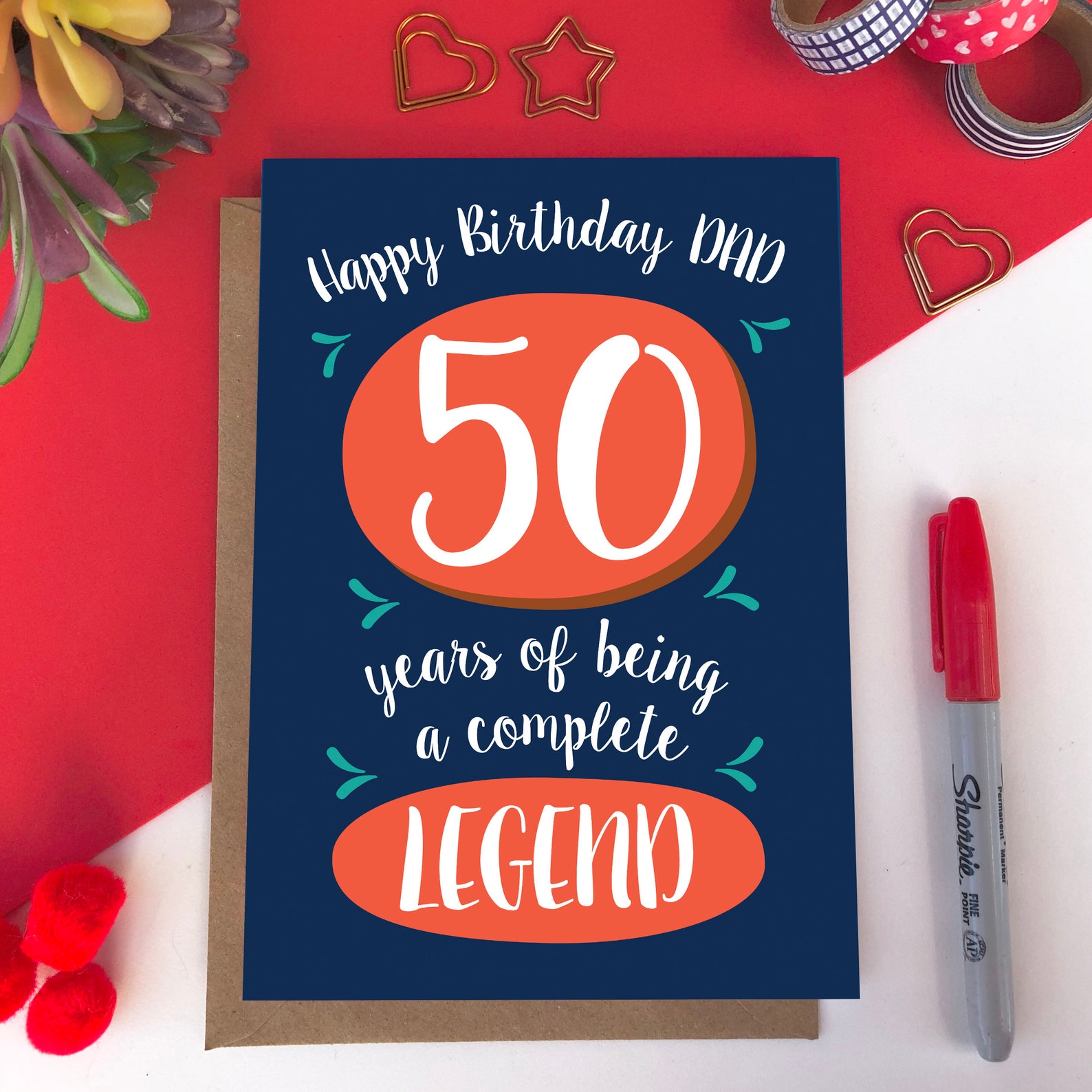 Papa Geburtstagskarte Papa 50 Karte Karte für Papa Etsy