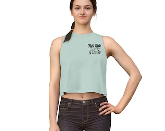 Hot Girls Go To Pilates Crop Top | Retro Script Fitness Tank