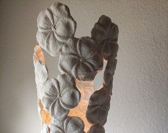 Paper Sculpture, Home decor, light sculpture,  Paper mache lamp, Contemporary vase, First anniversary
