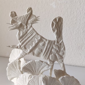 Paper mache' decorations, Tiger and Leaves, Kids light, light sculpture,  Paper mache bas relief, night light, Christmas gift