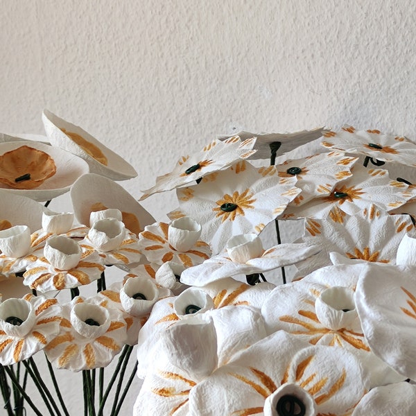 Paper Mache Flowers Etsy