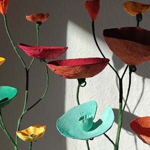 3 lunghi rami di fiori artificiali, fiori moderni con steli, fiori di cartapesta, composizioni floreali per matrimoni, decorazioni per la casa, centrotavola