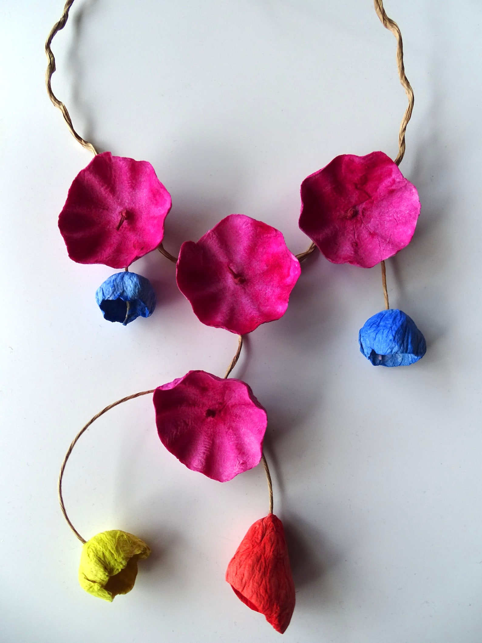 NEW Multicolored Necklace Paper Mache Necklace Paper Etsy