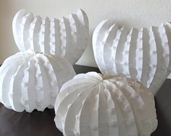 Jellyfish or Heart, Plissé Paper Lamp, Paper sculpture , Art  Decoration,  home interior,  paper lanterna