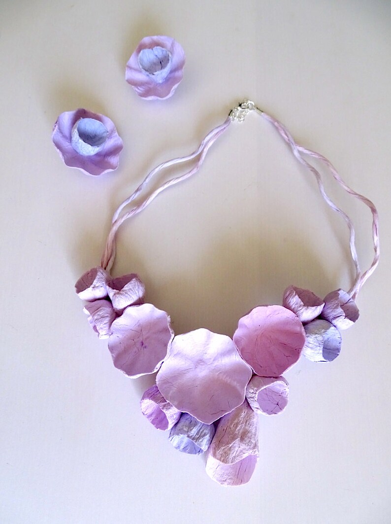 Paper Mache Jewelry set Statement Necklace statement Etsy