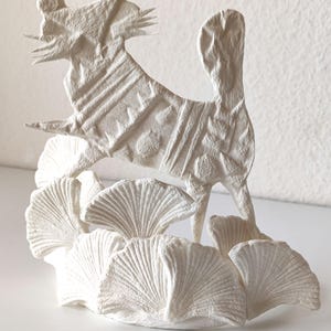 Decorazioni in cartapesta, Tigre e foglie, Luce per bambini, Scultura luminosa, Bassorilievo in cartapesta, Luce notturna, Regalo di Natale