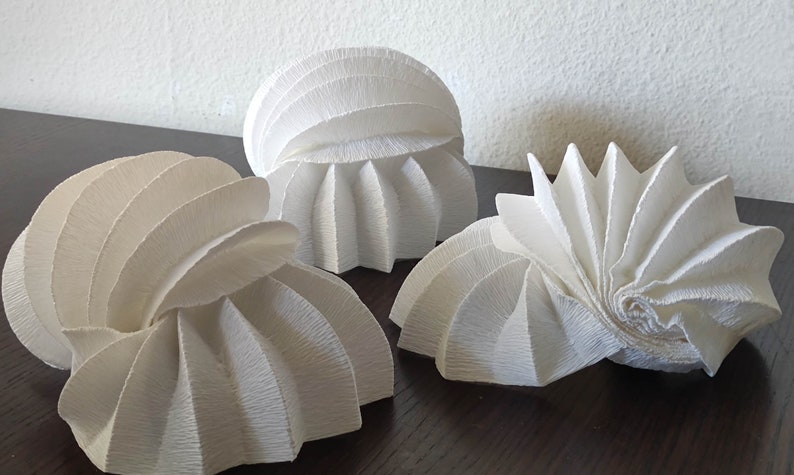 Paper sculpture , Home decor, White Snail Desk Paper Lamp, Paper Art Decoration, home interior, organic marine form. image 4