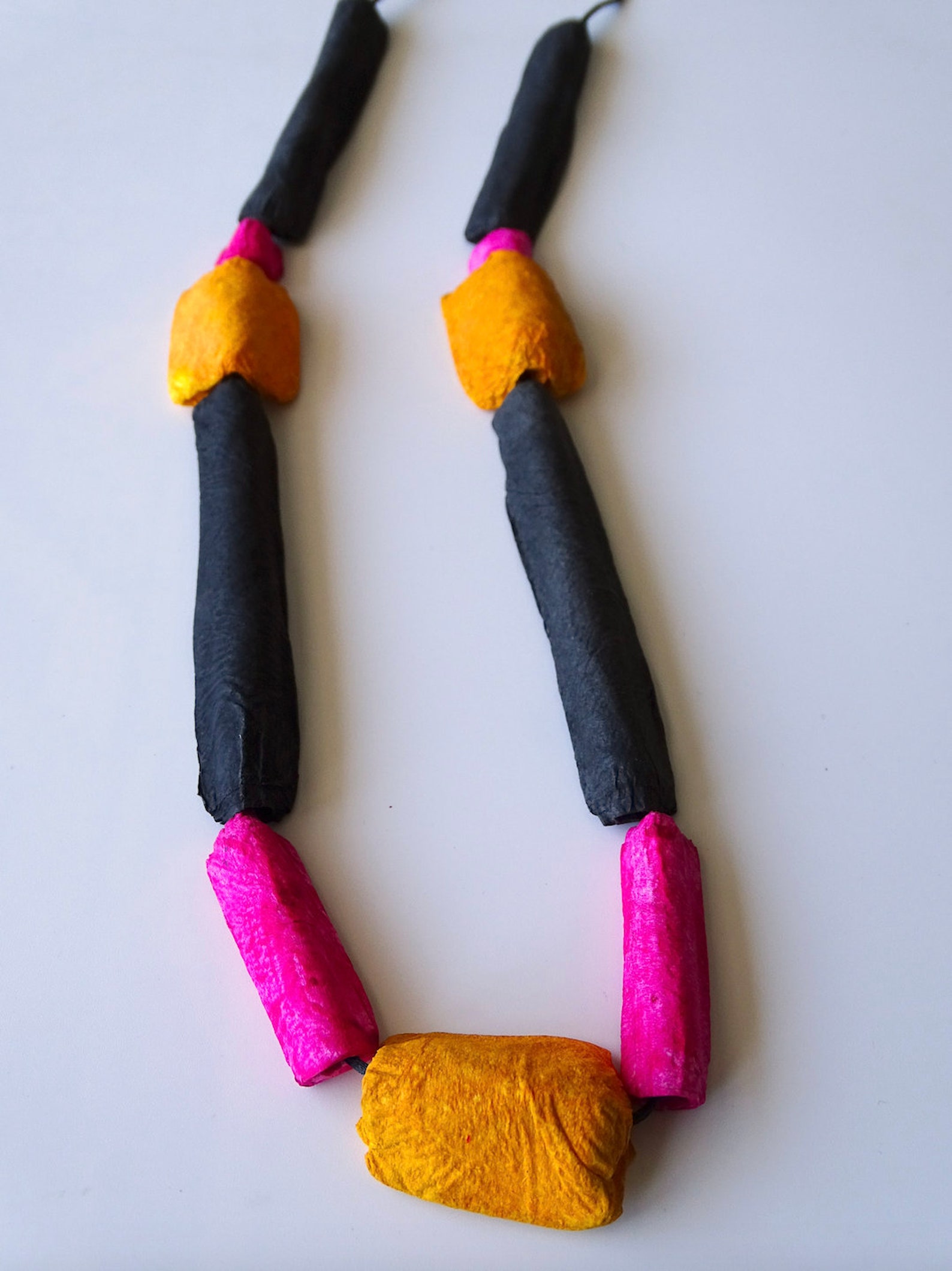 Paper Mache Necklace Contemporary Necklace Paper Beads Etsy