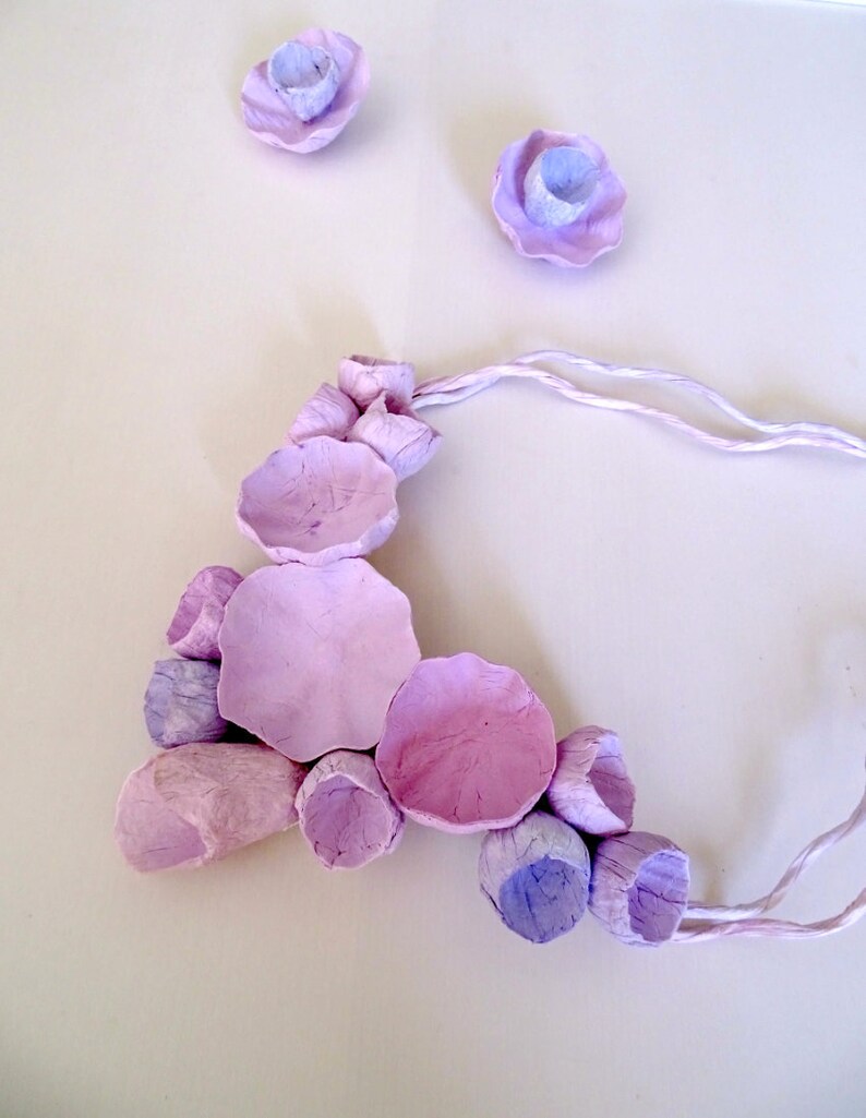 Multicolored Paper Mache Jewelry Set Statement Necklace Etsy India