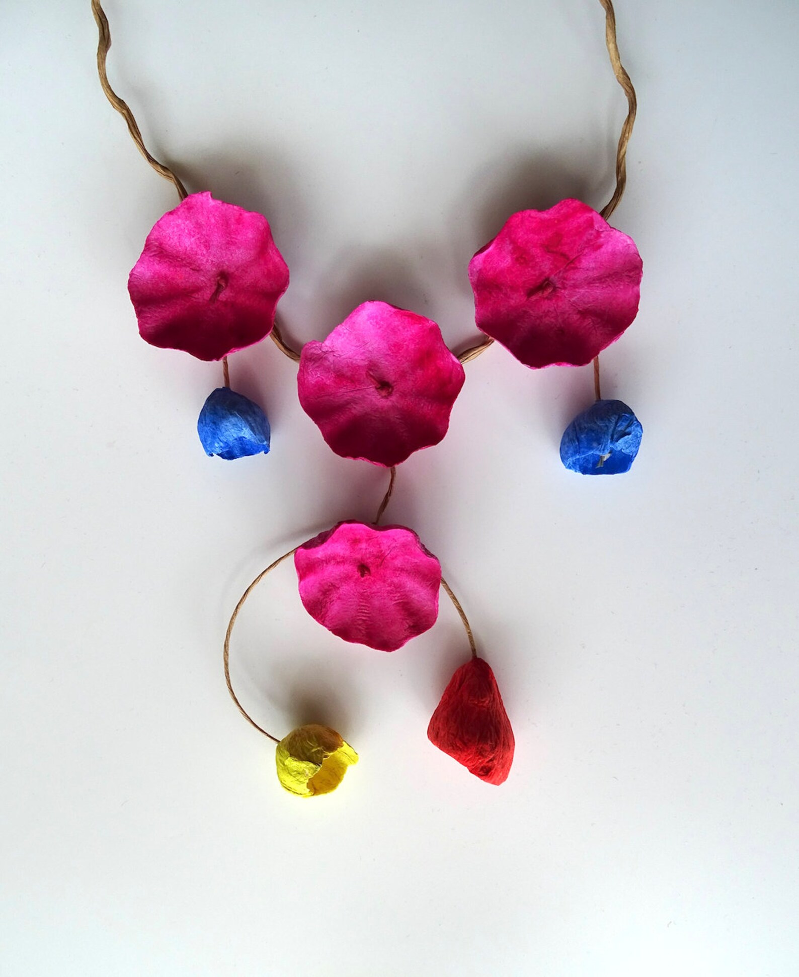 NEW Multicolored Necklace Paper Mache Necklace Paper Etsy
