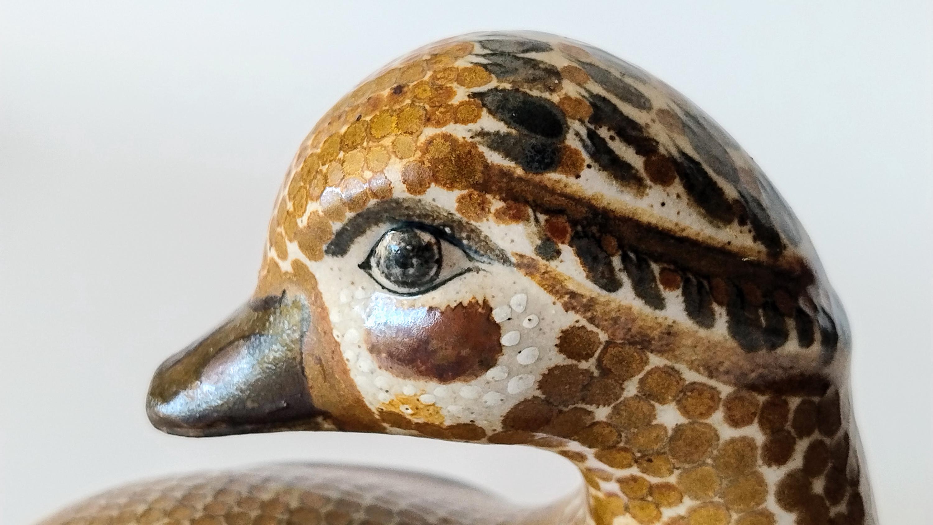 メキシコ アヒルの置物　トナラ焼　真鍮と手描きの陶器製　ヴィンテージ ヴィンテージのトナラメキシコ陶器のアヒル - Etsy 日本