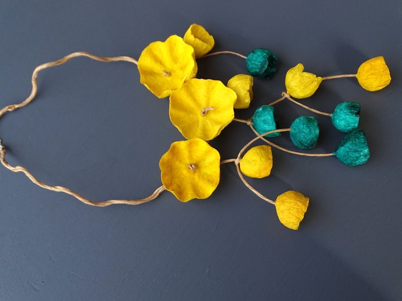 Paper Mache Jewelry Set Statement Necklace Paper Earrings Etsy UK