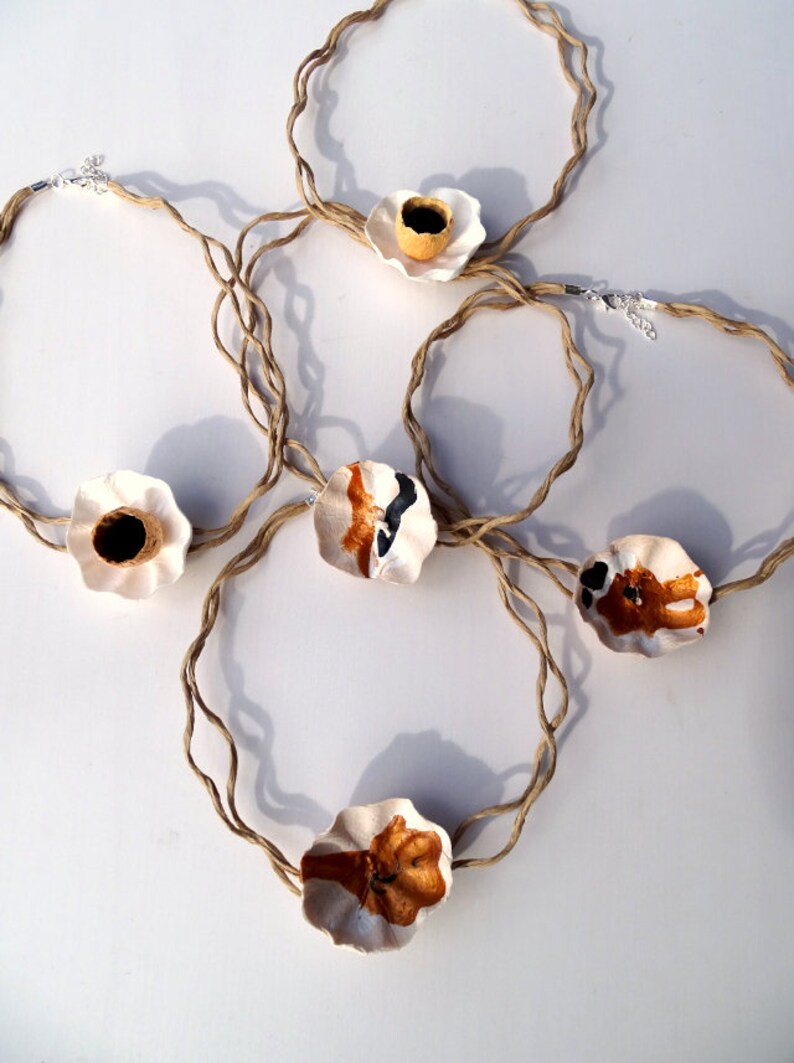Paper Mache Necklace Contemporary Necklace Paper Flower Etsy