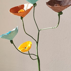 3 Artificial flowers Branches, Modern Flowers with stems, Paper Mache' flowers, wedding Flower Arrangement, Home Decor, Centerpiece image 9