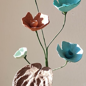 3 Artificial flowers Branches, Modern Flowers with stems, Paper Mache' flowers, wedding Flower Arrangement, Home Decor, Centerpiece image 7