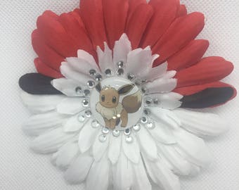 Pokemon Pokeball Flower Hair Clip
