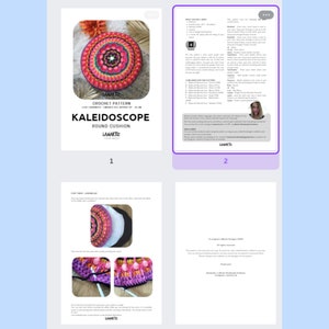 Crochet pattern PDF in US UK terms Instant download Kaleidoscope Round Cushion Instructions image 6