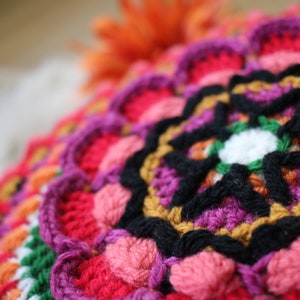 Crochet pattern PDF in US UK terms Instant download Kaleidoscope Round Cushion Instructions image 3