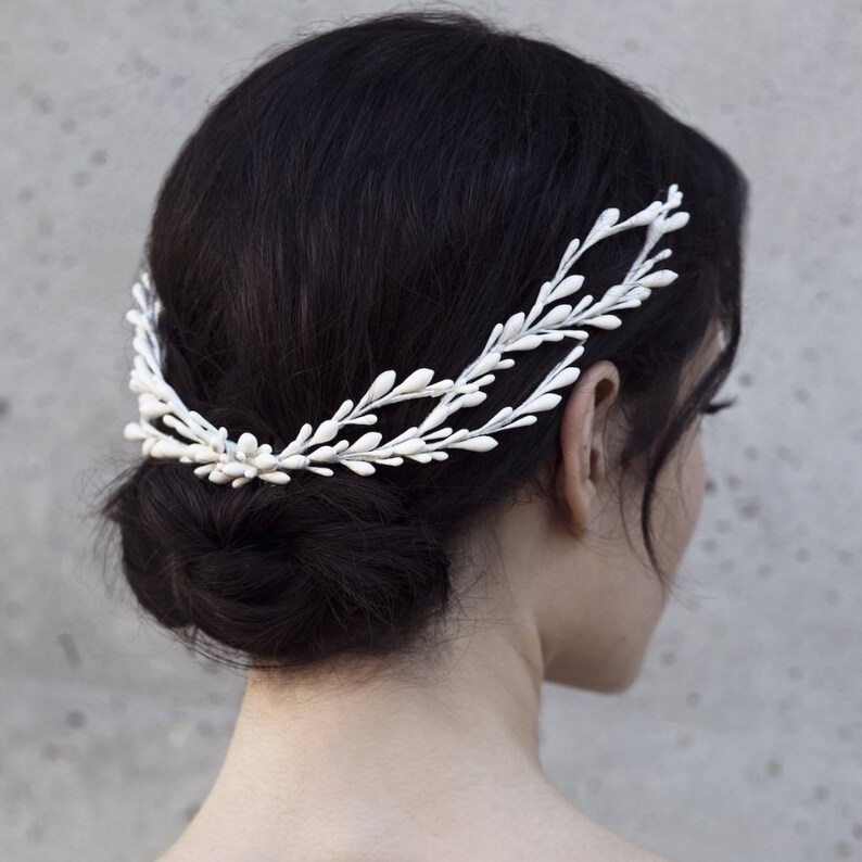 Sale Petra Headpiece Handmade Wax Bridal Hairpiece In Etsy