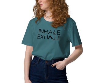 Koszulka Inhale Exhale | Koszulka do jogi | Koszulka do medytacji | Koszulka Mindfulness | Ekologiczna koszulka unisex | Bawełna organiczna