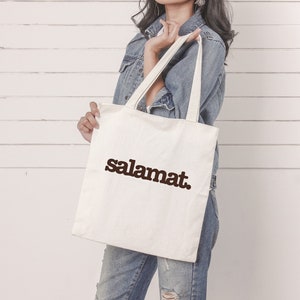 SALAMAT Tote Bag | Filipino Cotton Tote | Philippines Shoulder Bag | Filipino Tote Bag | Thank you Bag | Tagalog Tote Bag