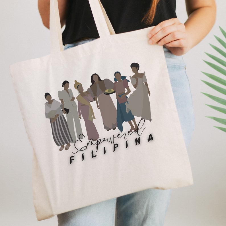 Empowered FILIPINA Tote Bag Filipino Canvas Tote Philippines Shoulder