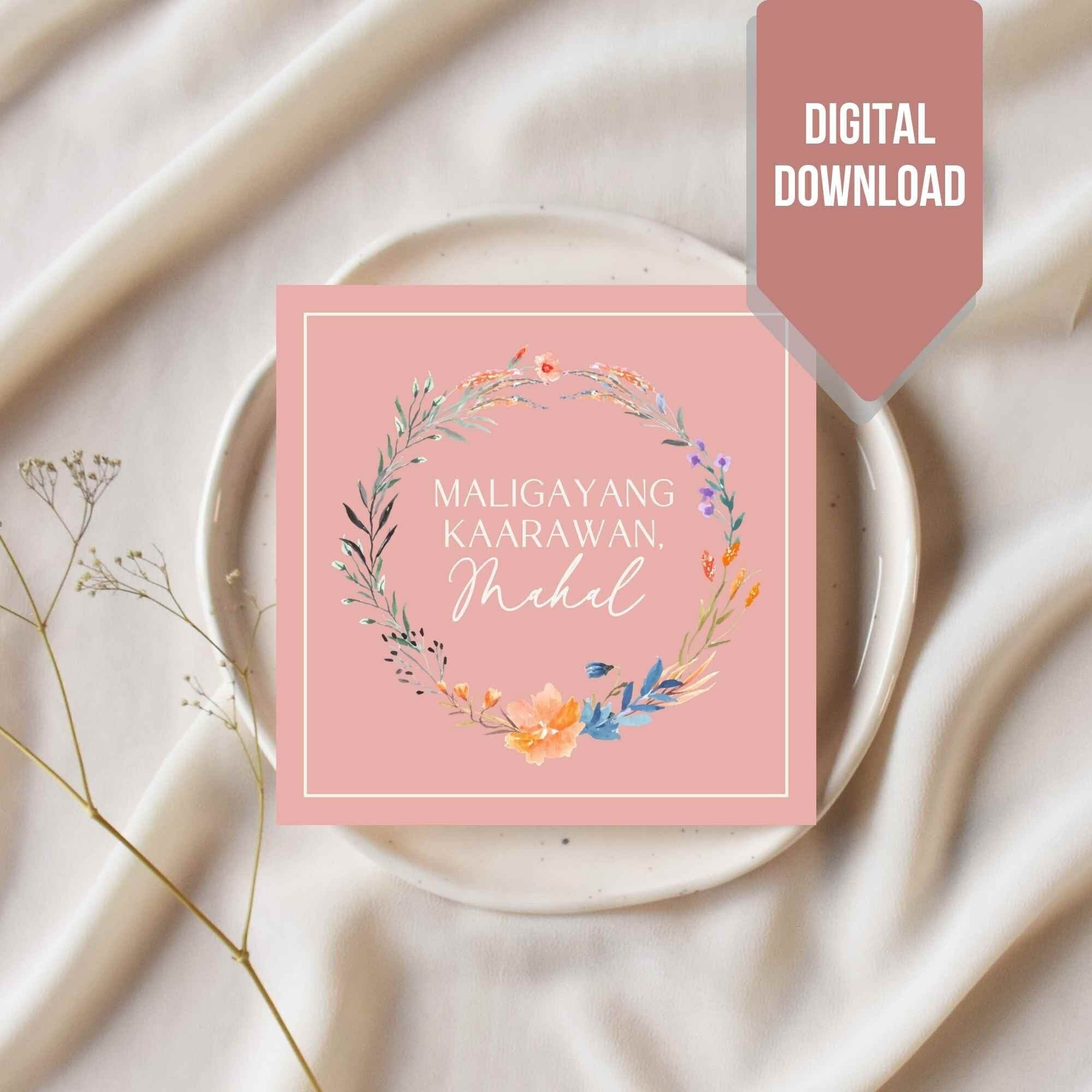 Mahal Lettering Tagalog Design Birthday Day Card | Filipino Birthday Card | Maligayang Kaarawan Mahal ...