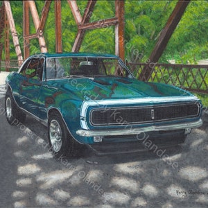 1967 Chevrolet Green Camaro Print