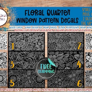 Floral Car Window Decals | Quarter Panel Window | Large Pattern Decal | Custom Design | Side Window | Abstract | Tribal