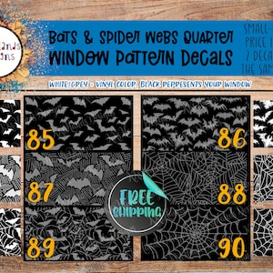 Bat Car Window Decals | Quarter Panel Window | Large Pattern Decal | Custom Design | Side Window | Abstract | Spider Web Third Row Window