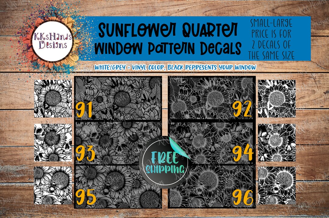 Sunflower Car Window Decals Quarter Panel Window Large Pattern