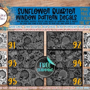 Sunflower Car Window Decals - Skulls & Bumble Bee - Set of 2 for Side Window