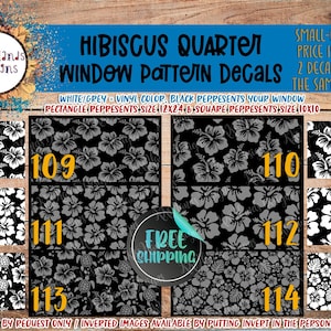 Hibiscus Car Window Decals - 2 Hawaiian Flower Quarter Panels, Side Windows
