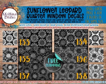 Sunflower Leopard Car Decals - 2 Quarter Panels, Side Windows