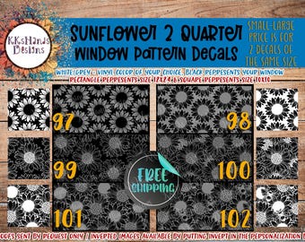 Sunflower 2 Car Window Decals - Bumble Bee - Set of 2 for Side Window