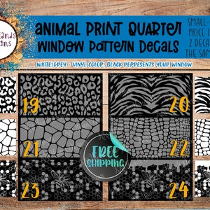 Car Window Decals | Quarter Panel Window | Large Pattern Decal | Custom Design | Side Window | Animal Print | Honeycomb | Leopard | Tiger