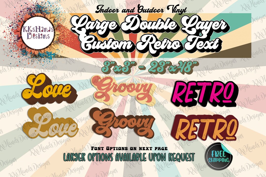 Custom Two-color Retro Decals: Personalized Vinyl Car/wall Stickers - Etsy