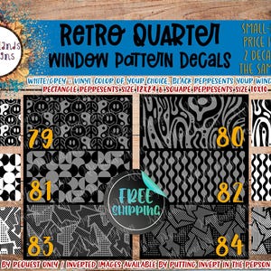 Retro Car Window Decals | Quarter Panel Window | Large Pattern Decal | Custom Design | Side Window |
