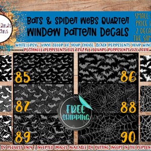 Bat Car Window Decals | Quarter Panel Window | Large Pattern Decal | Custom Design | Side Window | Abstract | Spider Web Third Row Window